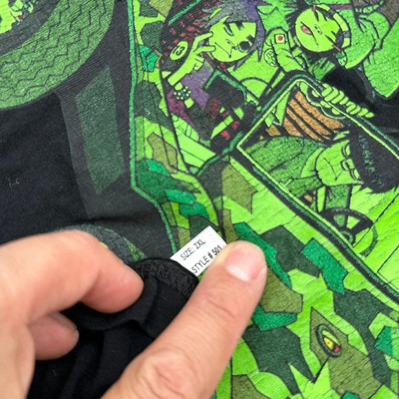 Gildan Shirt Mens 2XL Black Short Sleeve The Gorillaz Graphic Art Geep Camo - Picture 6 of 6